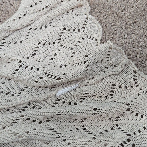 Free People Skirt XS Bari Croshet Details  Knit Column Maxi Oatmeal Front Slit - Picture 16 of 16